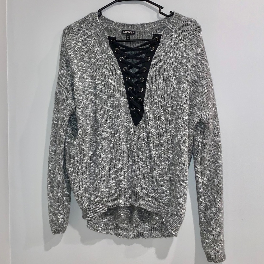 Express Lace Up Sweater